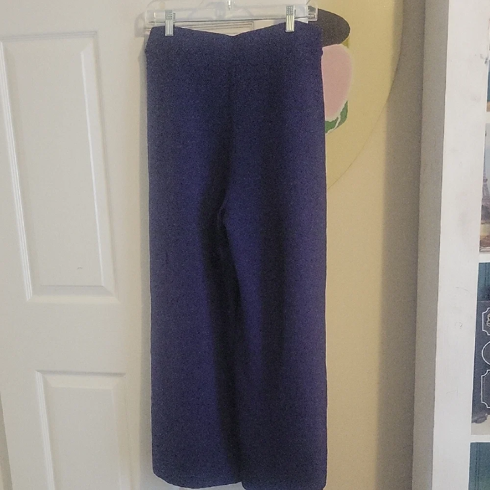 Lou & Grey SzLg Navy  Wide-Leg Flowy Trousers with pockets - Picture 4 of 4